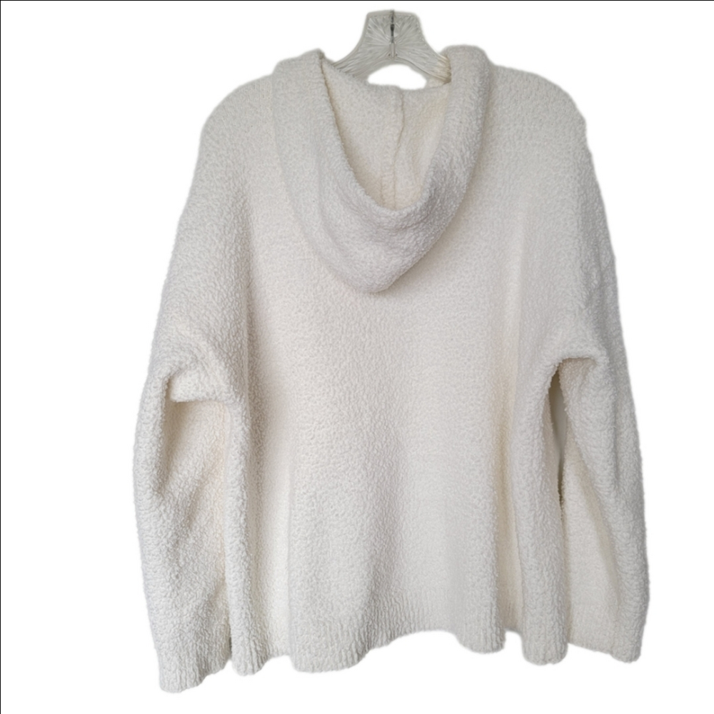 Aerie Oversized White Sherpa Marshmallow Pullover Heart Print Size Medium - Picture 8 of 8